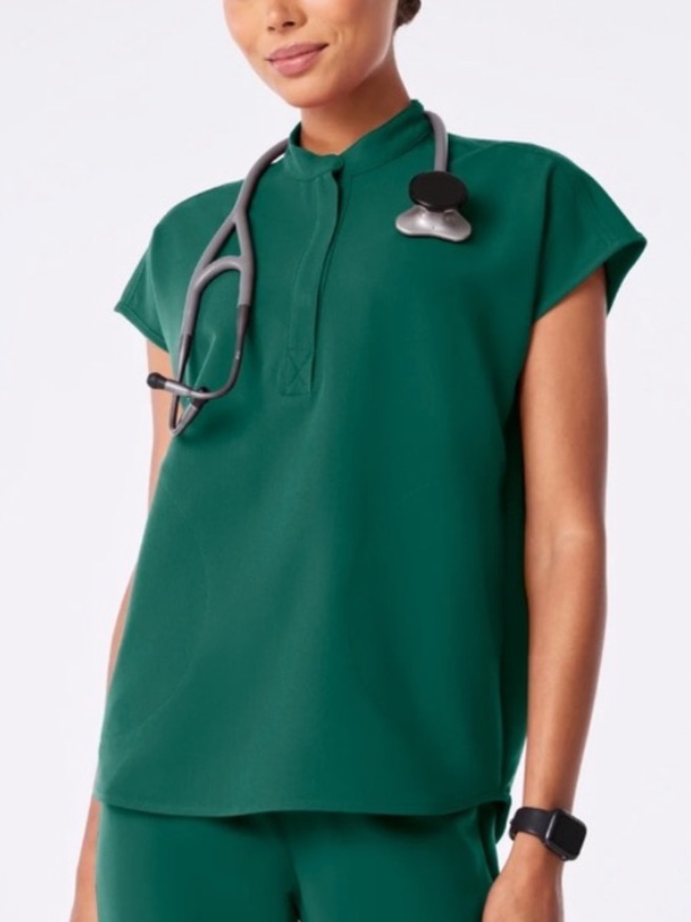 Figs Hunter Green Rafaela Scrub Top